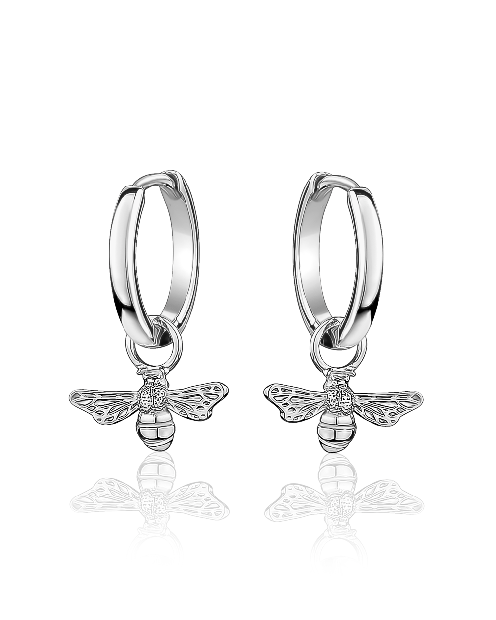 Sterling Silver Hoop Bee Earrings!