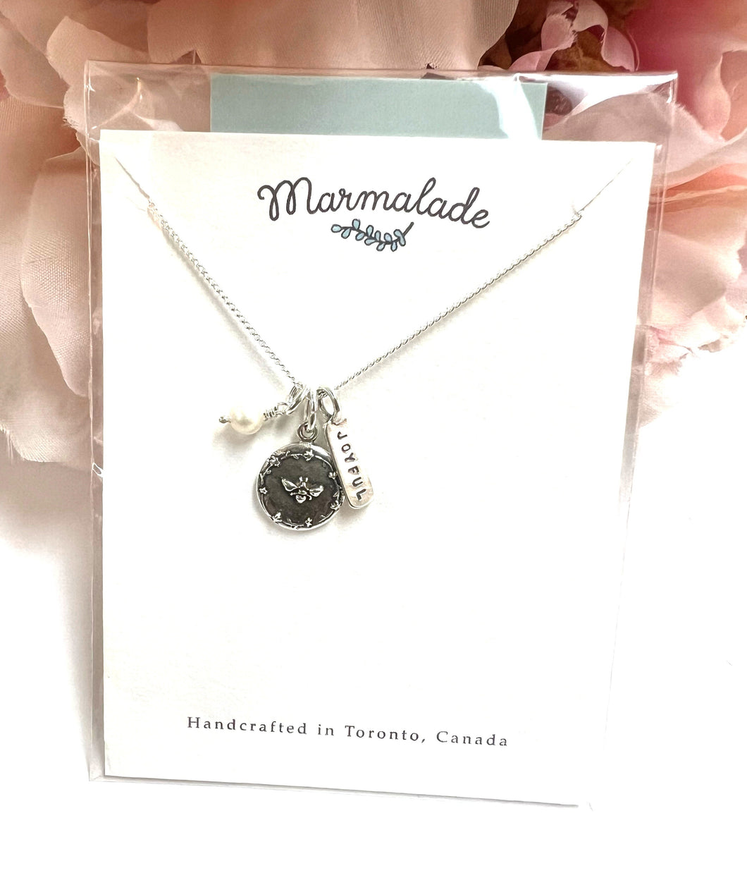 Bee In Flowers Sterling Silver Necklace!