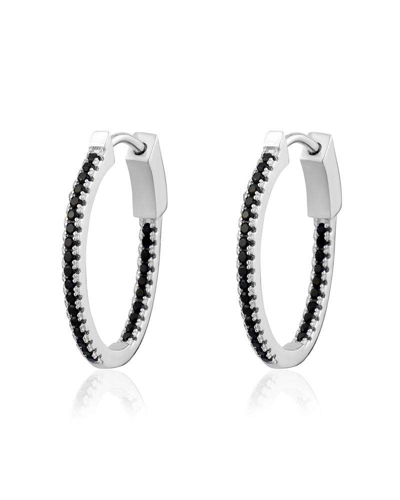 Oval Black CZ Hoops! **BEST SELLER**