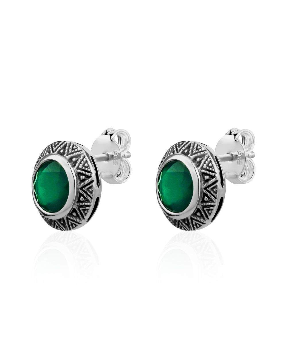 Green Onyx Stud Earrings!