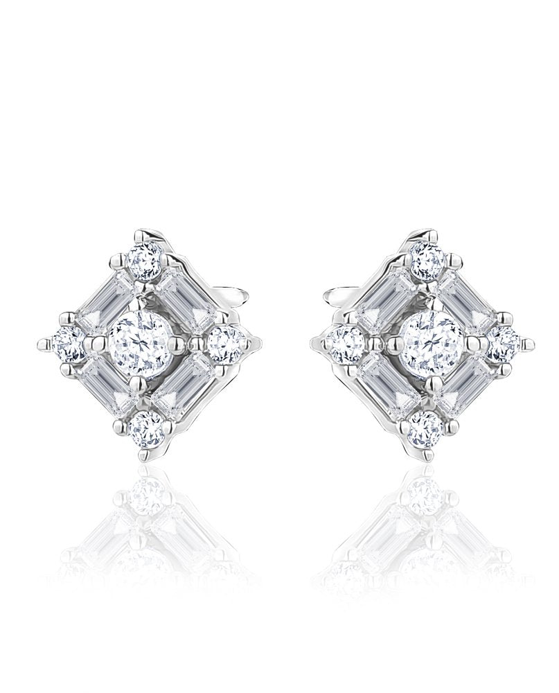 Sterling Silver Baguette Cz’s Studs!
