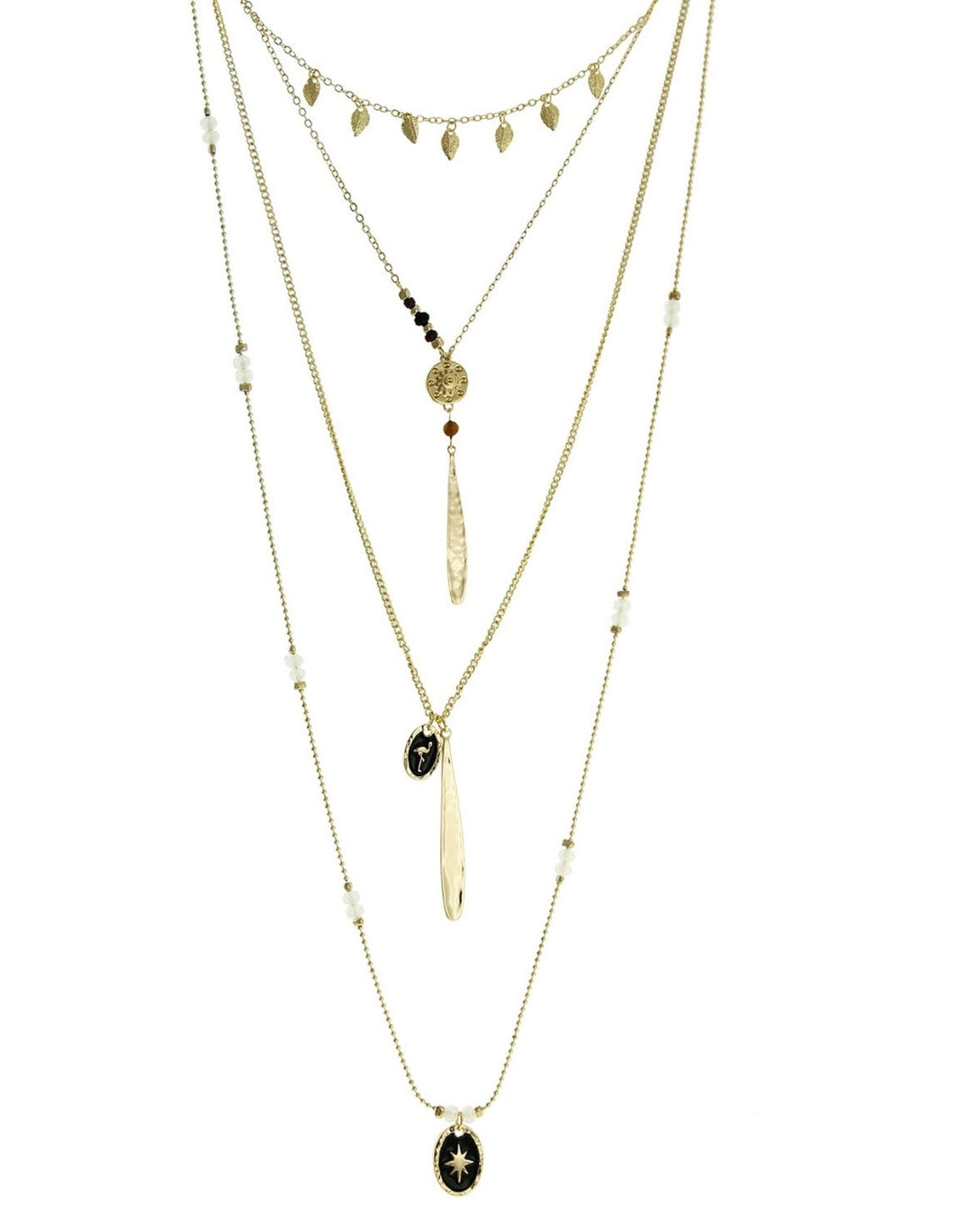 Boho Style, Multi Strand Charm Necklace!