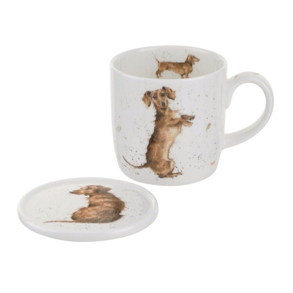 Wrendale Mug & Coaster Set! Sausage Dog!