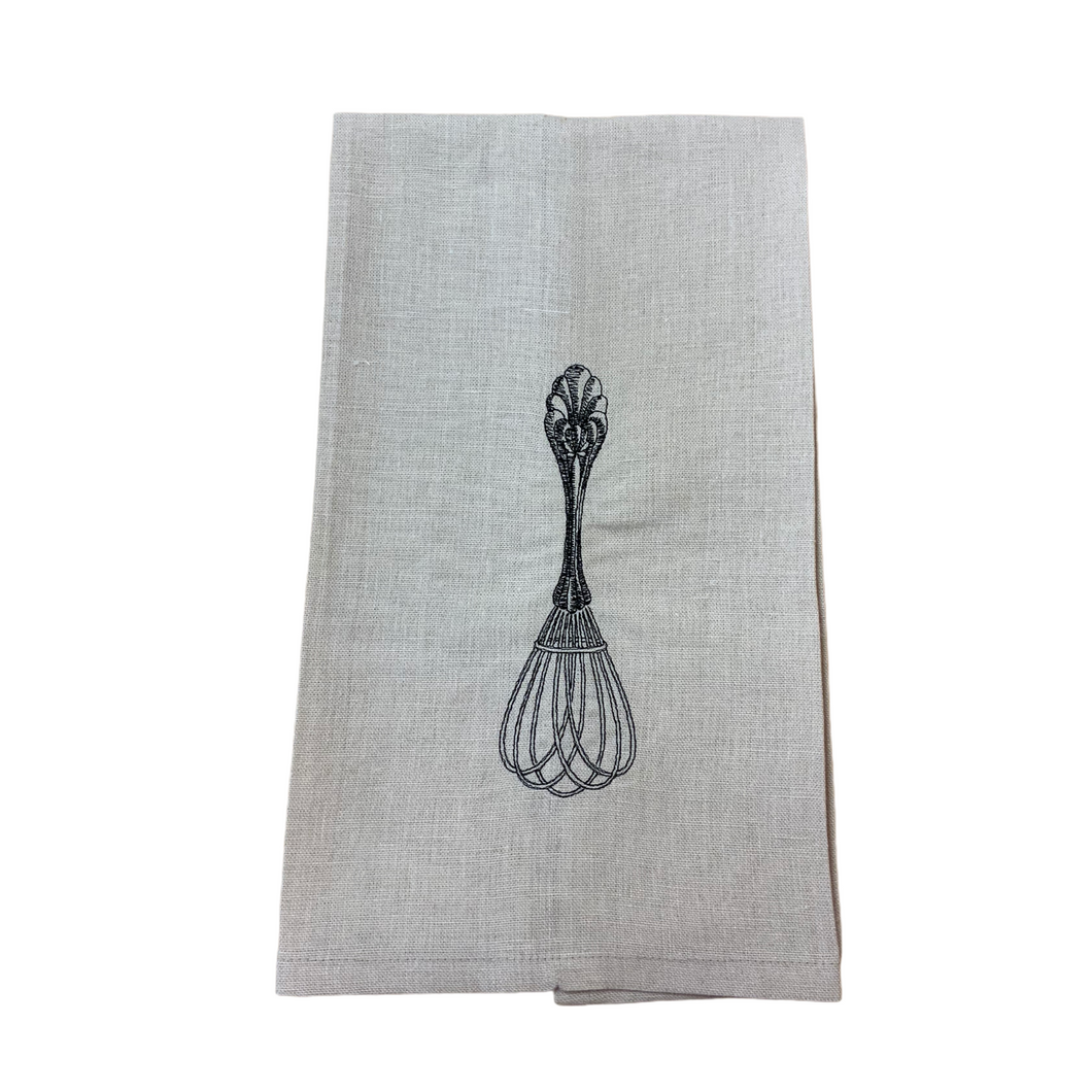 Antique Whisk Linen Tea Towel!