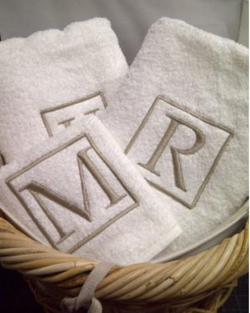 Monogrammed sales bath towels