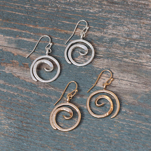 earrings fish hook gold silver