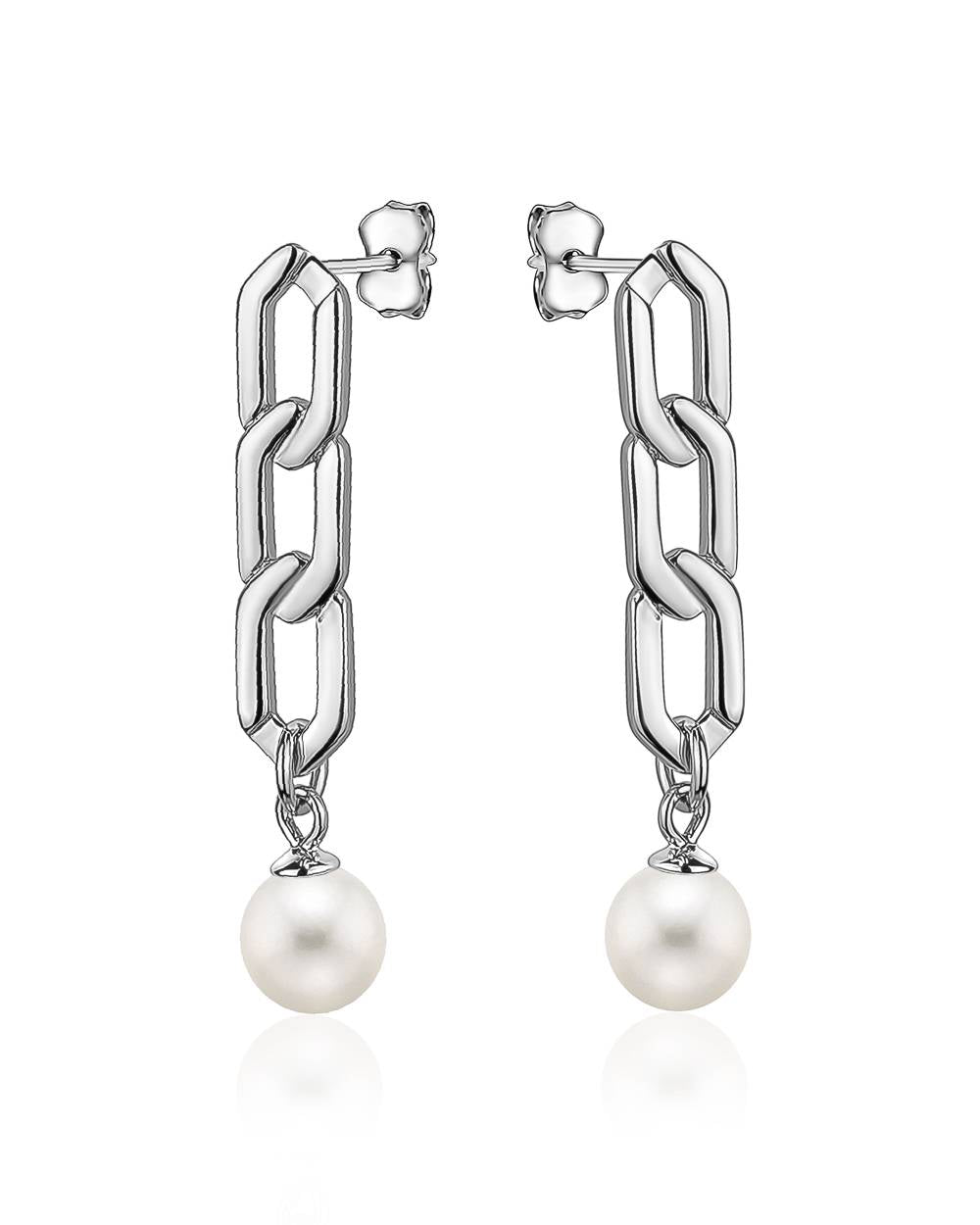 Chain Link Pearl Earrings!