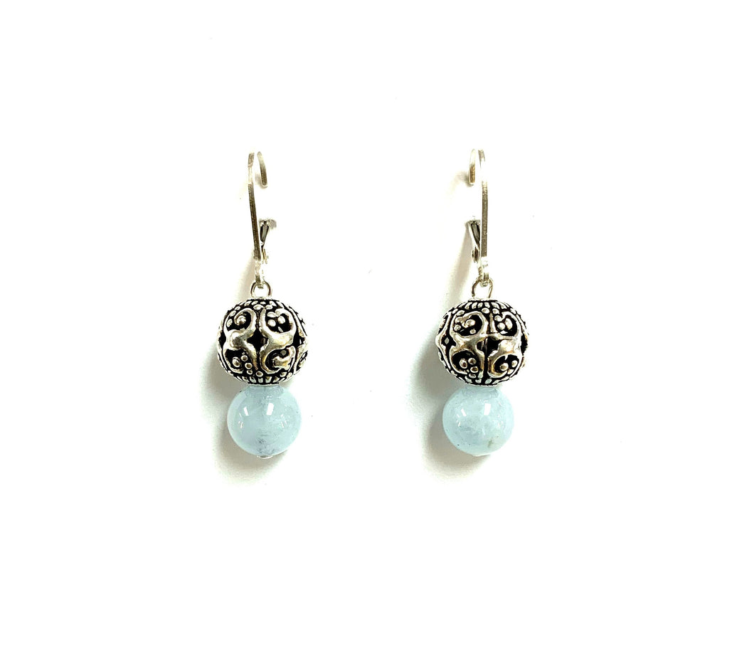 Aquamarine sterling silver silver nickel free dangle