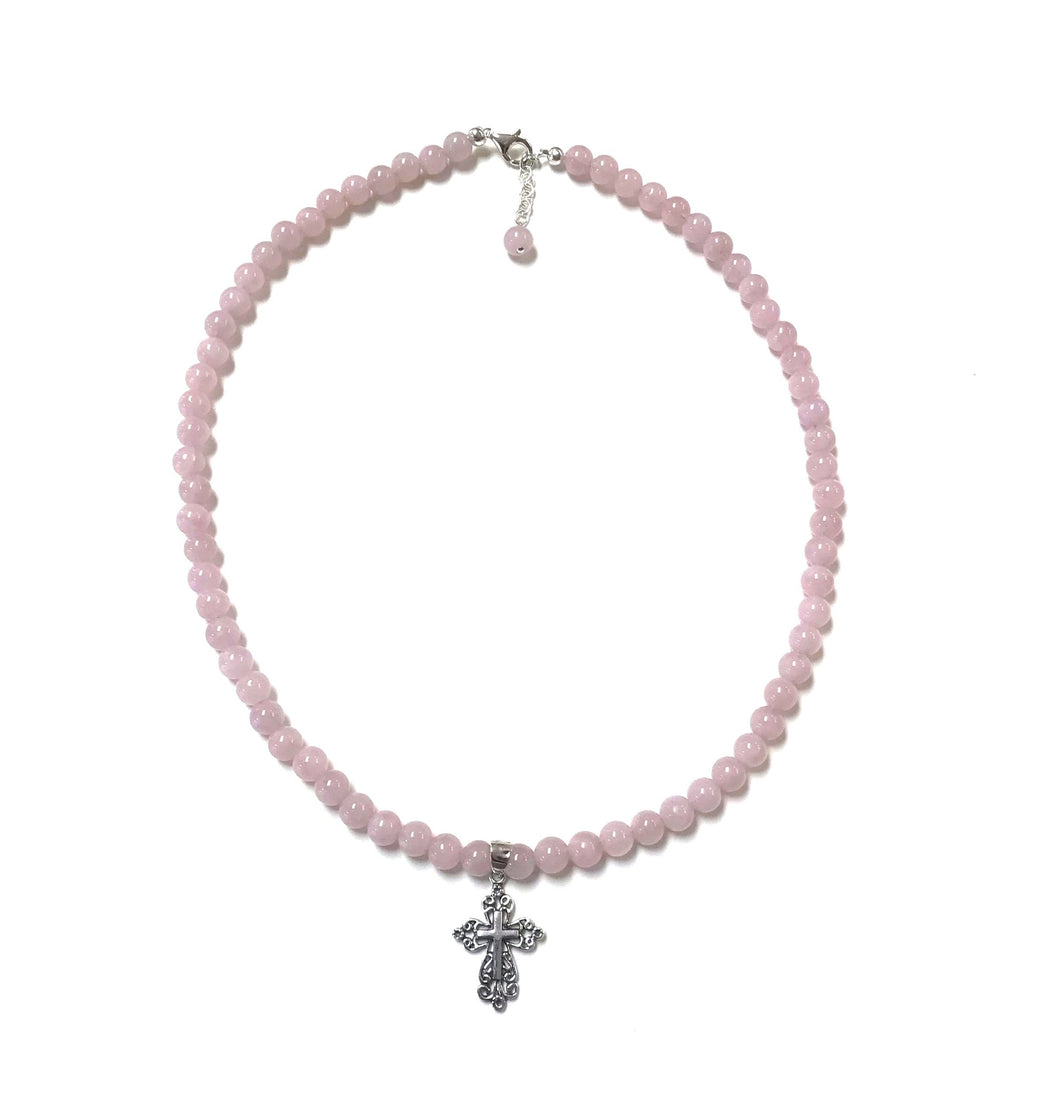 Rose Quartz and Cross Pendant!