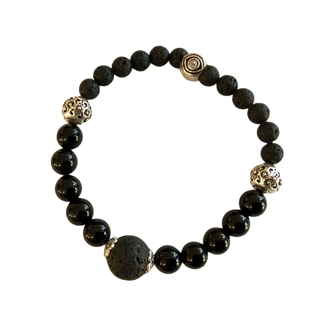 BZen Lava Rock & Black Onyx Bracelet!