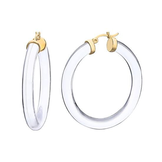 Clear Lucite Hoop Earrings!