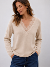 V-Neck Lace Dalma Sweater By Notshy
