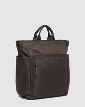 Bronx Nylon Backpack In Chocolate By Louenhide