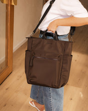 Bronx Nylon Backpack In Chocolate By Louenhide