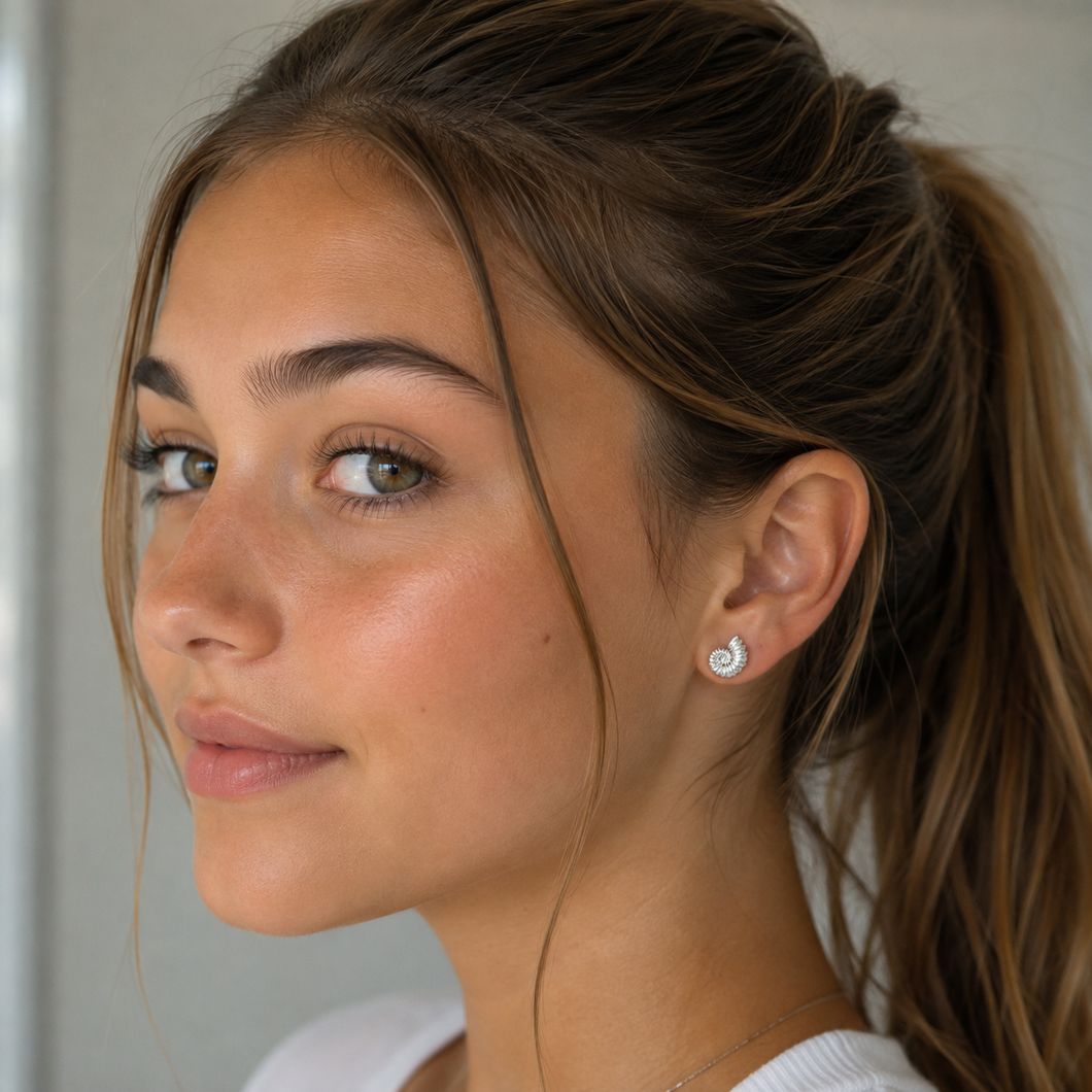 Swirl Shell Stud Earrings
