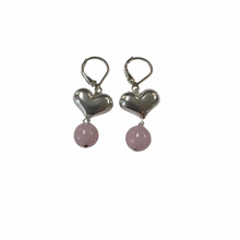 Puffy Heart & Rose Quartz Earrings!