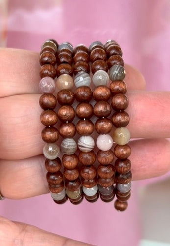 Multi Coil Bracelet With Botswana Agate!