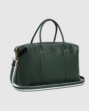 Alexis Stripe Weekender Travel Bag In Forest Green!