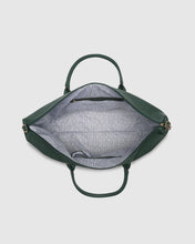 Alexis Stripe Weekender Travel Bag In Forest Green!