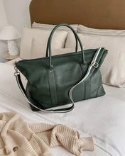 Alexis Stripe Weekender Travel Bag In Forest Green!