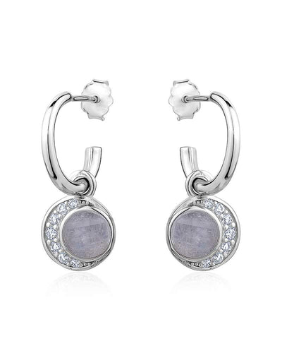 Crescent Moon, Charmed Hoop Earrings!