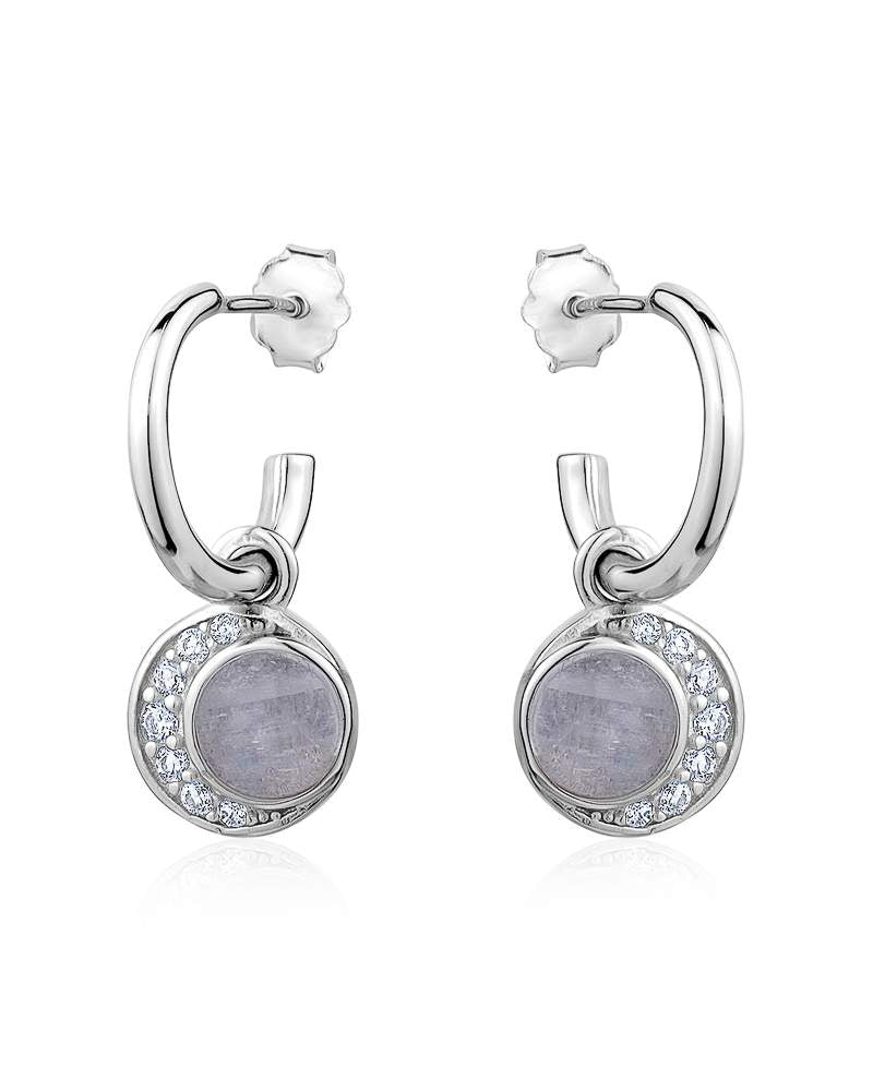 Crescent Moon, Charmed Hoop Earrings!