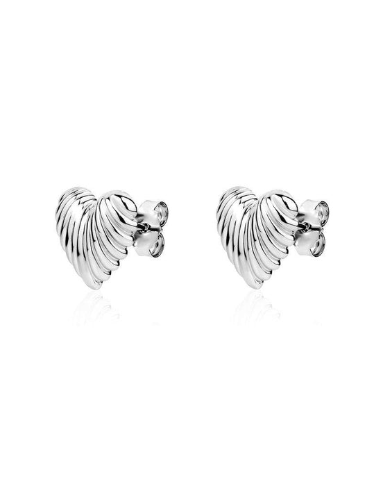 Ridged Heart Stud Earrings!