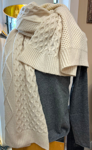 Cable Knit Wool & Cashmere Wrap!