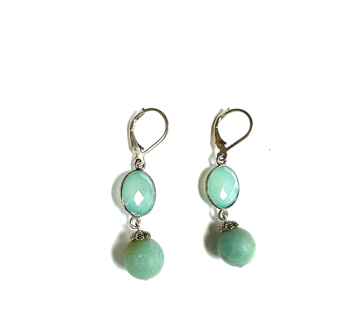 Chalcedony & Amazonite Earrings!