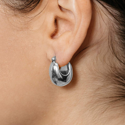 Flora Basket Hoop Earrings!  Silver!