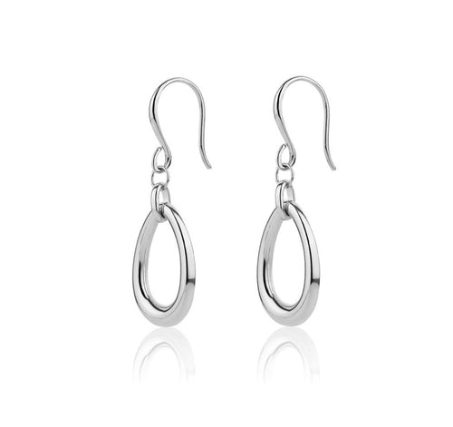 Sterling Silver Open Oval Drop Earrings!