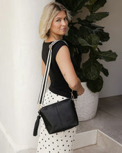 Kasey Stripe Crossbody Bag Black  *Best Seller*