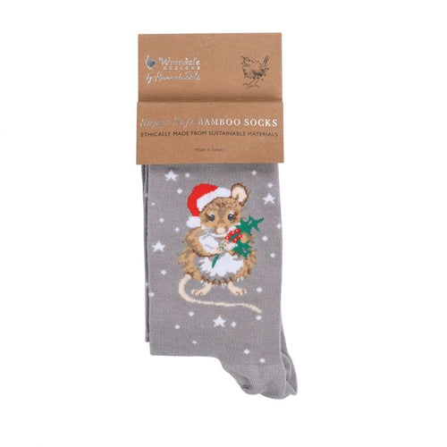 Mouse Christmas Sock!  Grey!