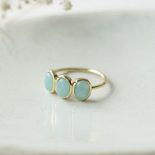Tri Essence Amazonite Ring Gold