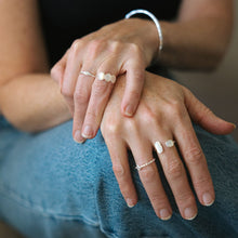 Tri Essence Mother Of Pearl Ring In Silver