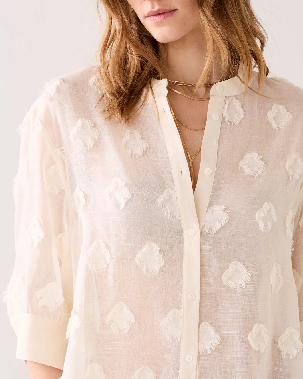 3D Dots Blouse By Summum (Off White)