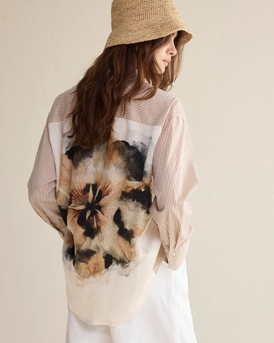 Big Flower Shirt Blouse By Summum