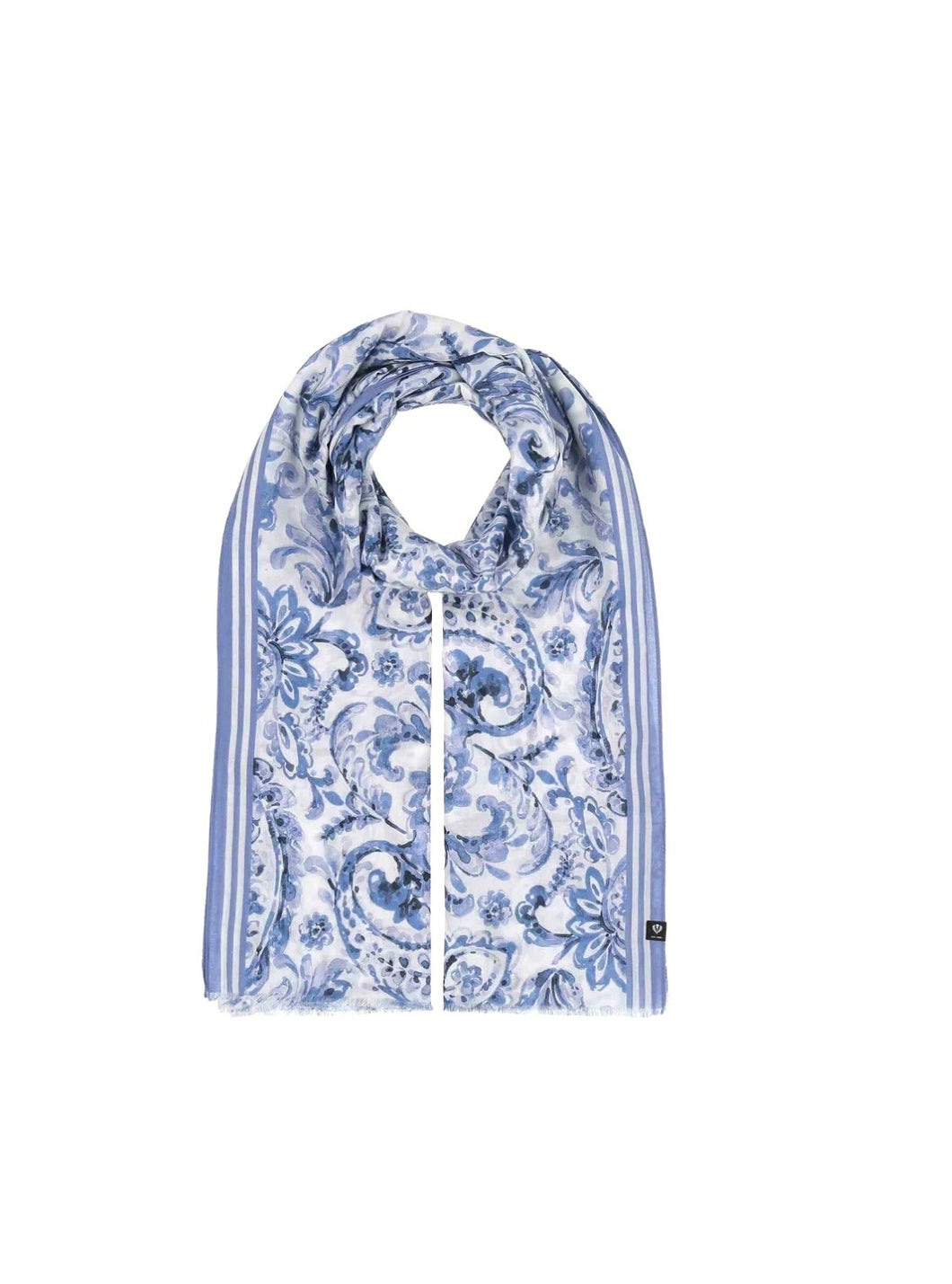 Xl Scarf With Paisley Print By Fraas