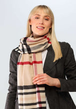 Fraas Pop Of Red Plaid Cashmink Scarf!