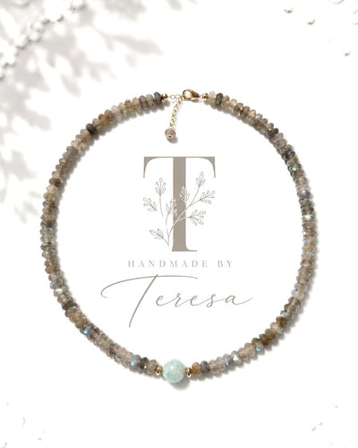 Labradorite & Aquamarine Necklace By Teresa