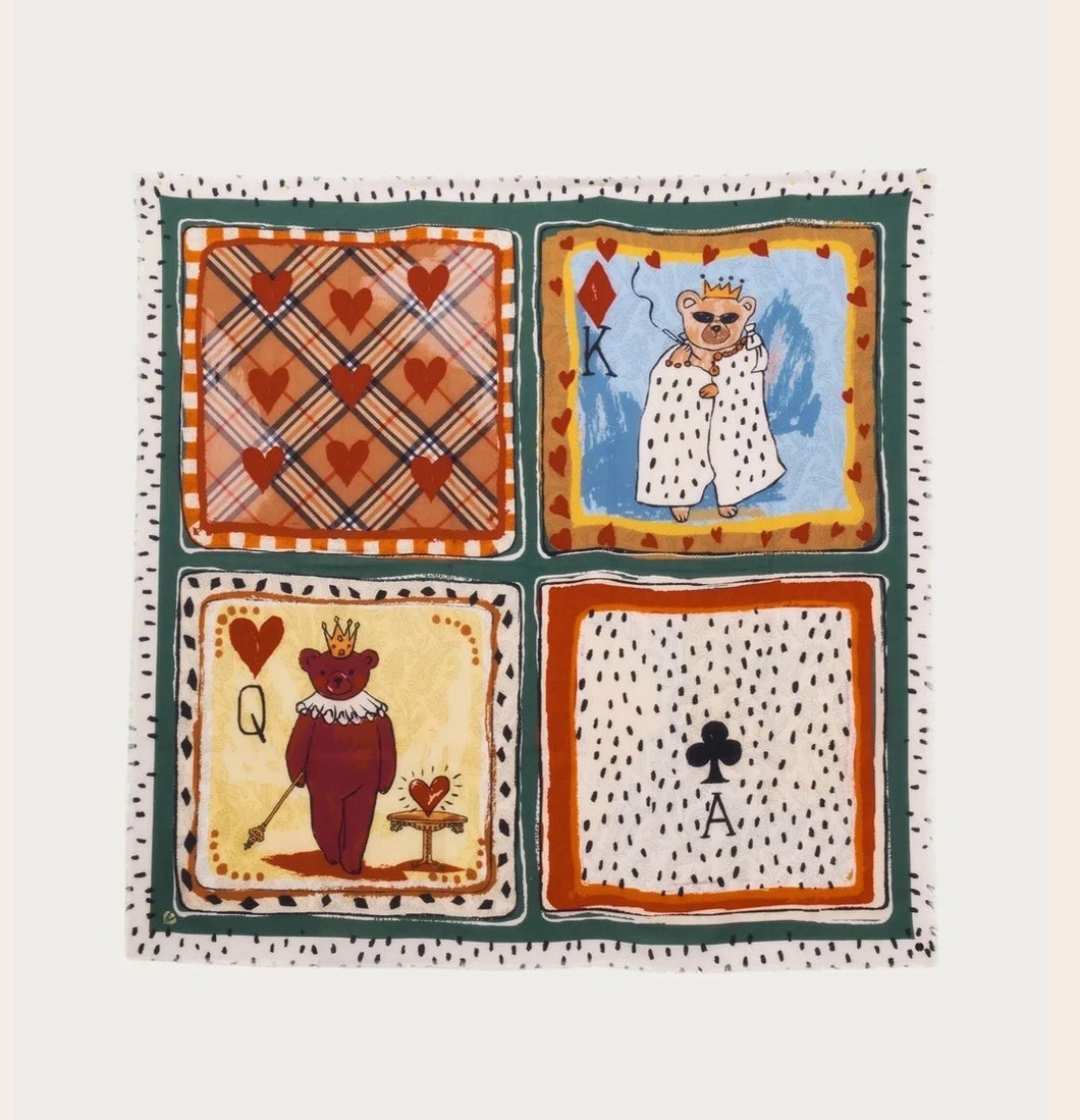 Xl Square Playing Card Scarf By Fraas