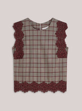 Plaid Lace Embelished Sleeveless Top By Summum