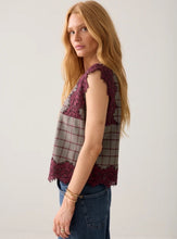 Plaid Lace Embelished Sleeveless Top By Summum