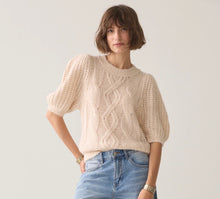 Short Sleeve Cable Knit Sweater By Summum