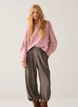 Barrel Sleeve Pink Melange Sweater By Summum