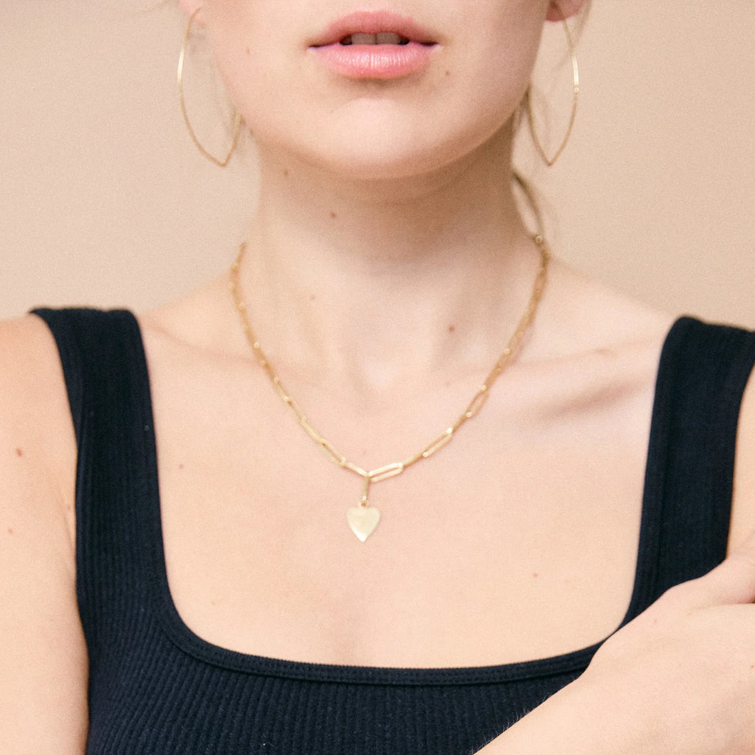 Paperclip Heart Necklace By Bambu Gold **Best Seller**