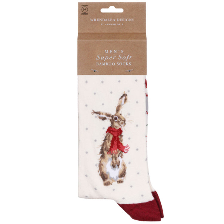Winter Hare Men’s Christmas Sock By Wrendale