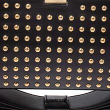 Zac Posen Black Leather Gold Studded Evening Clutch