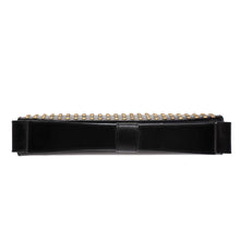 Zac Posen Black Leather Gold Studded Evening Clutch