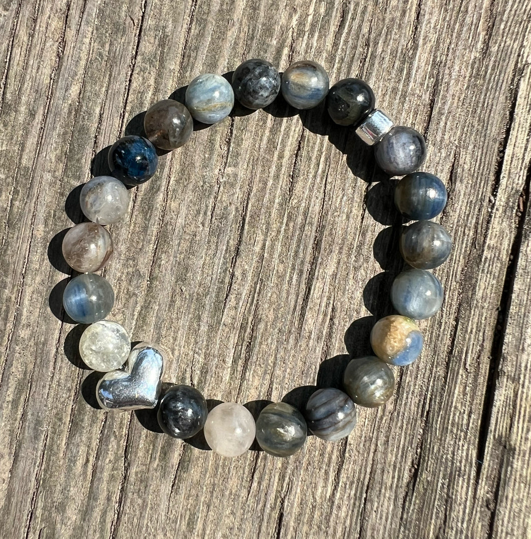Kyanite & Heart Bracelet!